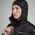 Black Montane Women's Anti-Freeze Lite Hooded Down Jacket Model 5