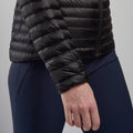 Black Montane Women's Anti-Freeze Lite Hooded Down Jacket Model 6
