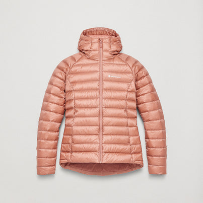 Pink Clay Montane Women's Anti-Freeze Hooded Down Jacket Front FAFZHPCL