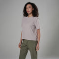 Oyster Montane Women's Alhena Merino Blend T-Shirt Model Front FALTSOYS