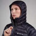 Eclipse Blue Montane Women's Anti-Freeze Hooded Down Jacket Model 7