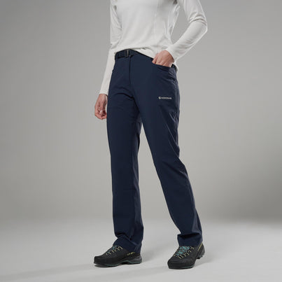 Eclipse Blue Montane Women's Caelum Pants Front FCAPRECL