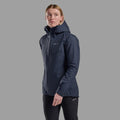 Eclipse Blue Montane Women's Cetus Waterproof Jacket Model Front