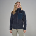 Dark Sky Montane Women's Caldus XT 2.0 Hooded Fleece Jacket Model Front FCXTHDAS