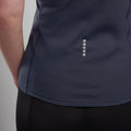 Eclipse Blue Montane Women's Dart Nano Zip T-Shirt Model Back