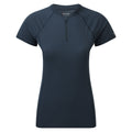 Eclipse Blue Montane Women's Dart Nano Zip T-Shirt Front