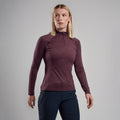 Mulberry Montane Women's Dart Zip Neck T-Shirt Model Front