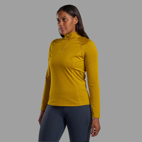 Ginkgo Gold Montane Women's Dart XT Thermal Zip Neck T-Shirt Front