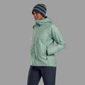 Sea Mist Montane Women's Fortes Lite Hooded Insulated Jacket Model 3