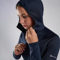 Eclipse Blue Montane Women's Fury Hooded Fleece Jacket Model 4