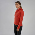 Saffron Red Montane Women's Fury Hooded Fleece Jacket Model Front