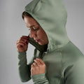 Pale Sage Montane Women's Fury Hooded Fleece Jacket Model 4