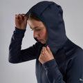 Eclipse Blue Montane Women's Fury Lite Hooded Fleece Jacket Model 4