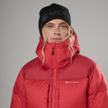 Adrenaline Red Montane Women's Glacium Hooded Down Jacket Model 5 FGLAHADR