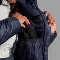Eclipse Blue Montane Women's Kamen Hooded Down Jacket Model 3
