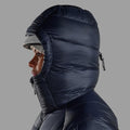 Eclipse Blue Montane Women's Kamen Hooded Down Jacket Model 4