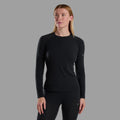 Black Montane Women's Malli Long Sleeve Merino T-Shirt Model Front