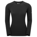 Black Montane Women's Malli Long Sleeve Merino T-Shirt Front