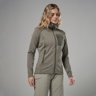 Caper Montane Women's Protium CP Hooded Fleece Jacket Front FPCPHCAP