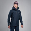 Eclipse Blue Montane Women's Phase Waterproof Jacket Model Front