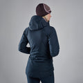 Eclipse Blue Montane Women's Phase Waterproof Jacket Model Back