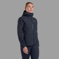 Eclipse Blue Montane Women's Phase Lite Waterproof Jacket Model Back
