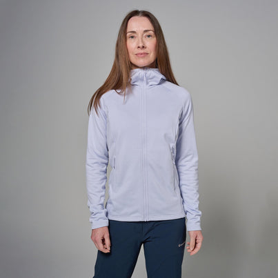 Lilac Haze Montane Women's Protium Hooded Fleece Jacket Front FPRHOLIL