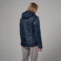 Eclipse Blue Montane Women's Prism Hooded Insulated Jacket Model Back FPRJHECL