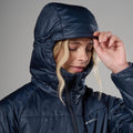 Eclipse Blue Montane Women's Prism Hooded Insulated Jacket Model 6 FPRJHECL