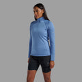 Cornflower Montane Women's Protium Lite Pull On Fleece Model Front