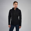 Black Montane Women's Protium XT Hooded Fleece Jacket Model Front