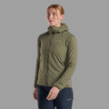 Caper Montane Women's Sirocco Hooded Insulated Jacket Model Front