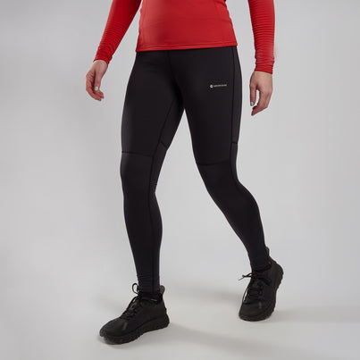 Black Montane Women's Slipstream Thermal Trail Running Tights Front