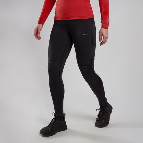 Black Montane Women's Slipstream Thermal Trail Running Tights Front