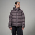 Dusk Montane Women's Thaw Hooded Down Jacket Model Front FTHAHDUS