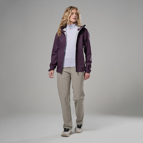Mulberry Montane Women's Vortic Waterproof Jacket Front FVORJMUL