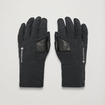 Black Montane Men's Khamsin Lite Softshell Gloves Front GMKLIBLA