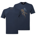Eclipse Blue Montane Men's Abstract Mountain T-Shirt Front and Back