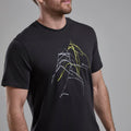 Midnight Grey Montane Men's Abstract Mountain T-Shirt Model 3