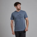 Stone Blue Montane Men's Abstract Mountain T-Shirt Model Front