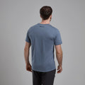 Stone Blue Montane Men's Abstract Mountain T-Shirt Model Back