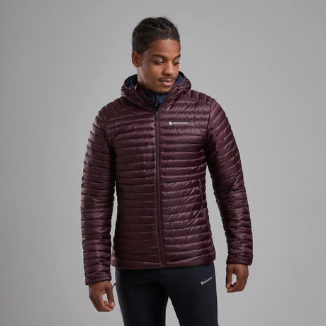 Dark Garnet Montane Men's Anti-Freeze Lite Hooded Down Jacket Front