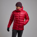 Acer Red Montane Men's Anti-Freeze XT Hooded Down Jacket Model Front