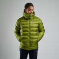 Alder Green Montane Men's Anti-Freeze XT Hooded Down Jacket Model Front