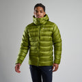 Alder Green Montane Men's Anti-Freeze XT Hooded Down Jacket Model Back