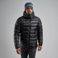 Black Montane Men's Anti-Freeze XT Hooded Down Jacket Model Front
