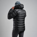 Black Montane Men's Anti-Freeze XT Hooded Down Jacket Model Back