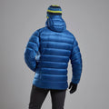 Neptune Blue Montane Men's Anti-Freeze XT Hooded Down Jacket Model Back