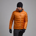 Flame Orange Montane Men's Alpine 850 Lite Hooded Down Jacket Model Front