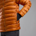 Flame Orange Montane Men's Alpine 850 Lite Hooded Down Jacket Model 3